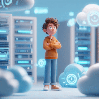 Animation illustrating cloud infrastructure